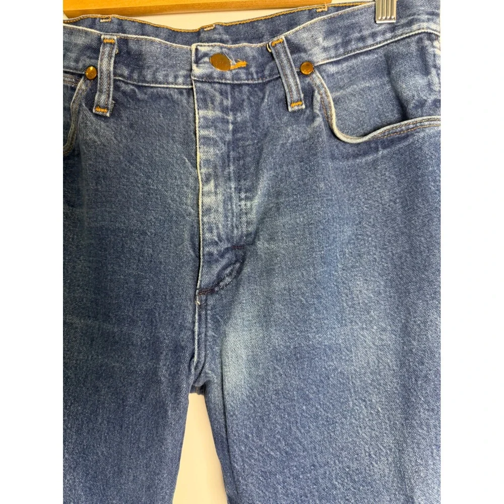 Wrangler 13MWZ Cowboy Cut Jeans Mens 32x29 Blue Denim Made in USA Straight Leg
